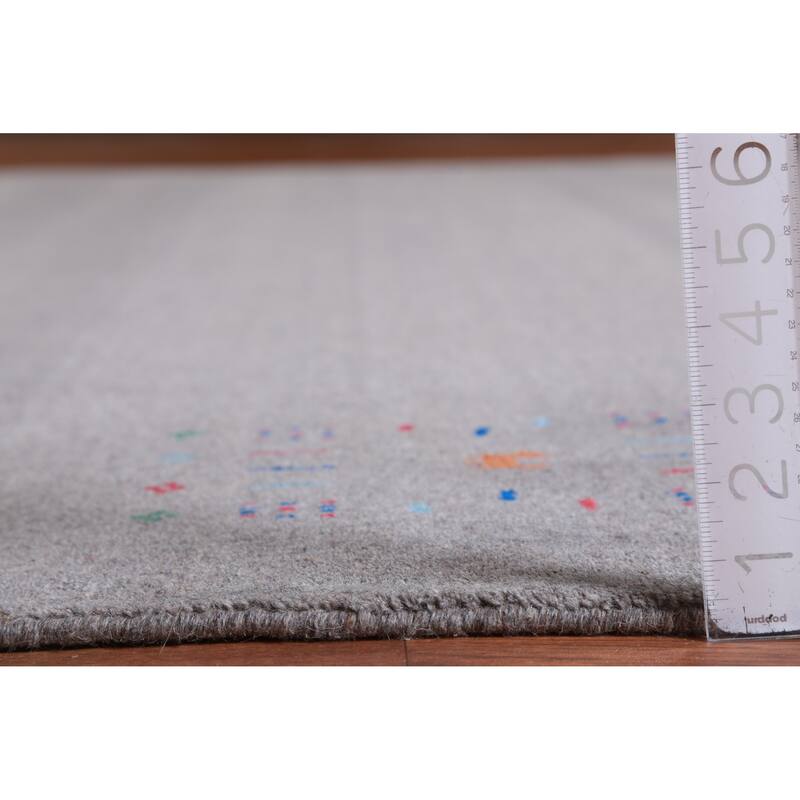 Hand Knotted Oriental 100% Wool Carpet Tribal Tribal Greys & Charcoal Gabbeh Area Rug - 12' 5'' X 9' 3''