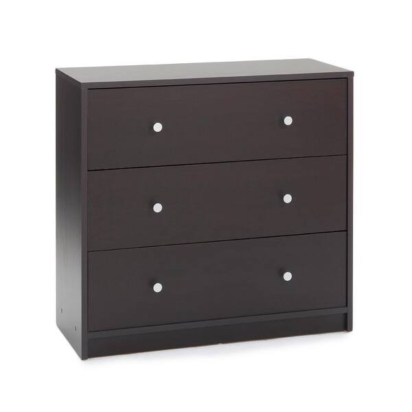 Black - 3 Drawer Chest 3 Drawer With Metal Handles /& Runners Home Livingroom Hallway Storage Wellgarden Black Chest of Drawers Bedroom Furniture Tall Chest of Drawers
