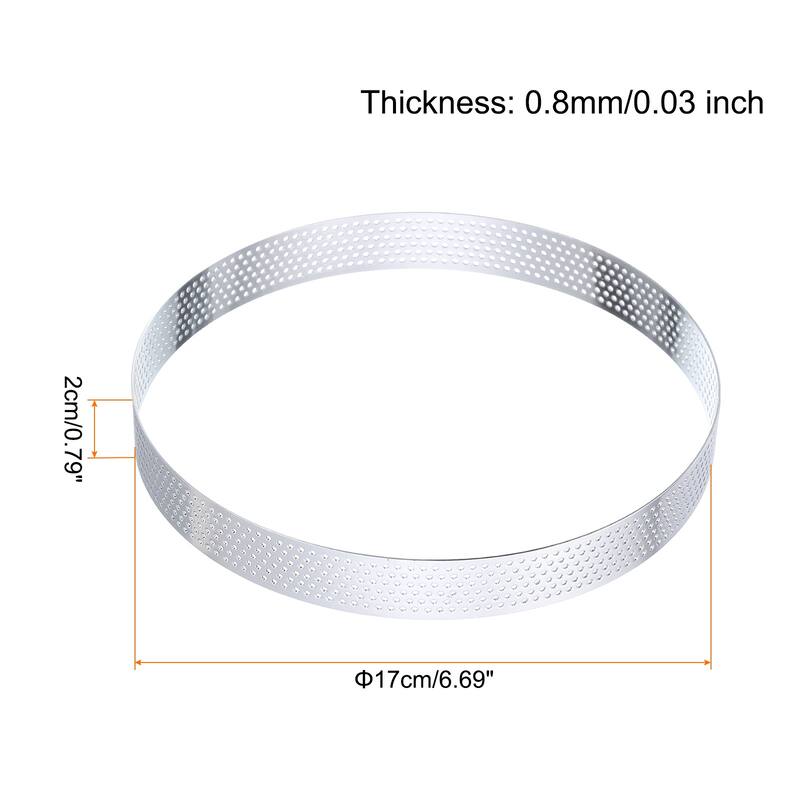 3Pcs Stainless Steel Cake Rings Round Perforated Baking Dessert Cake Ring - 6.7"