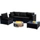 preview thumbnail 61 of 61, Costway 5PCS Patio Rattan Furniture Set Cushioned Sofa & Chair Coffee