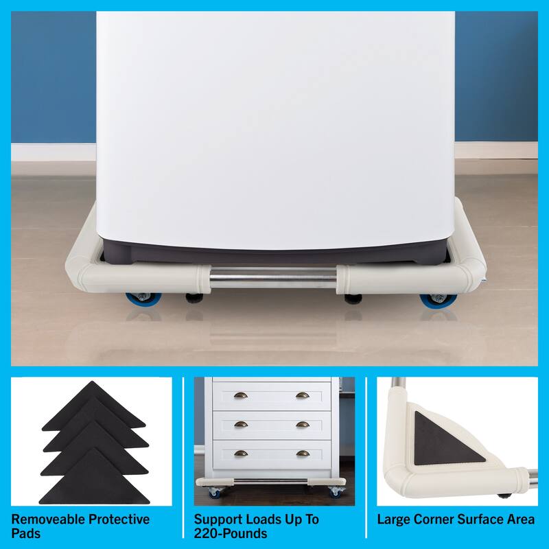 Adjustable Dolly Cart - Appliance Roller with Telescoping Base, Locking Caster Wheels - 220lbs Weight Capacity by Stalwart