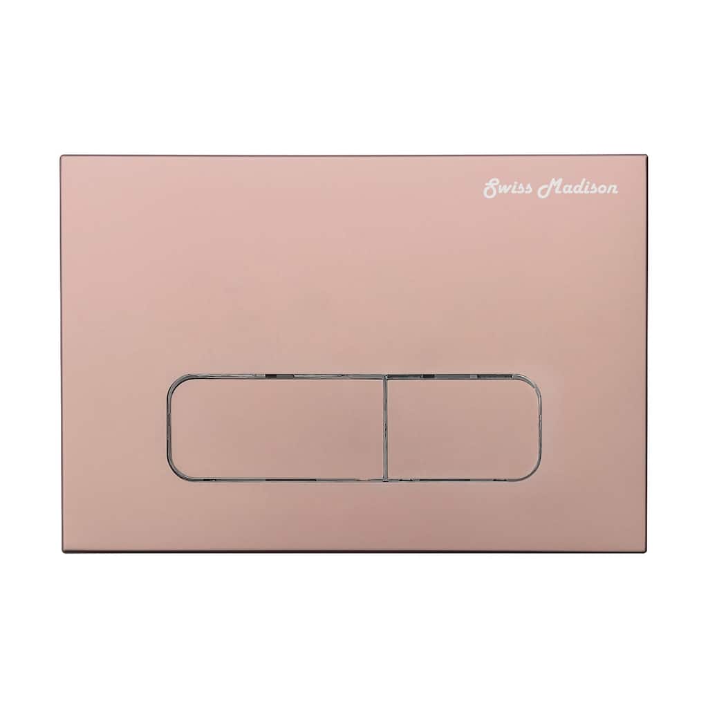 Wall Mount Dual Flush Actuator Plate With Rectangle Push Buttons In Rose Gold - 9.65" x 6.5" 0.5"