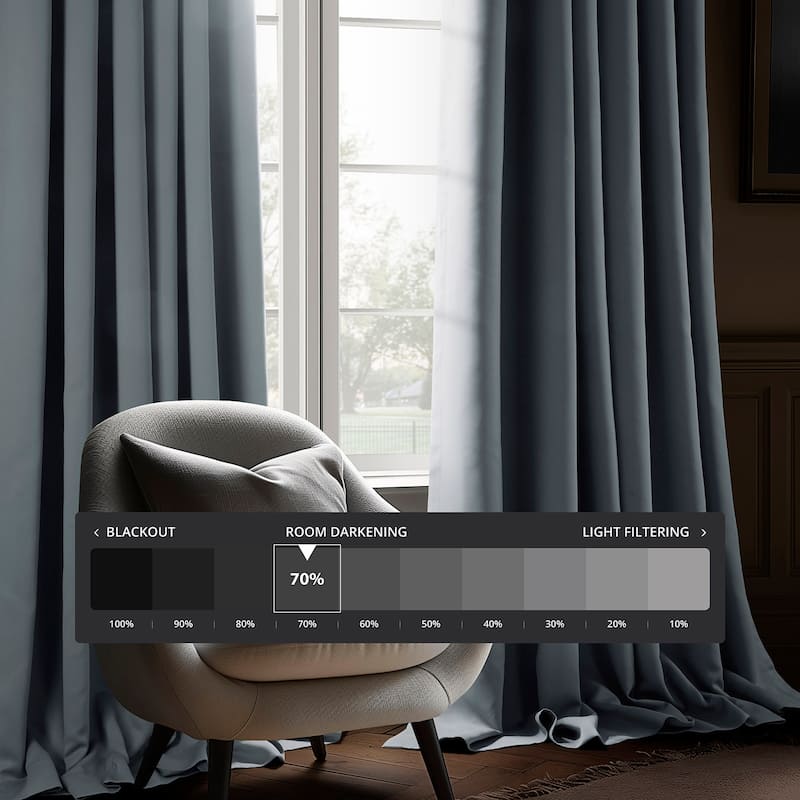Exclusive Fabrics Room Darkening Curtains for Bedroom & Living Room Curtains - Window Drapes (2 Panels).