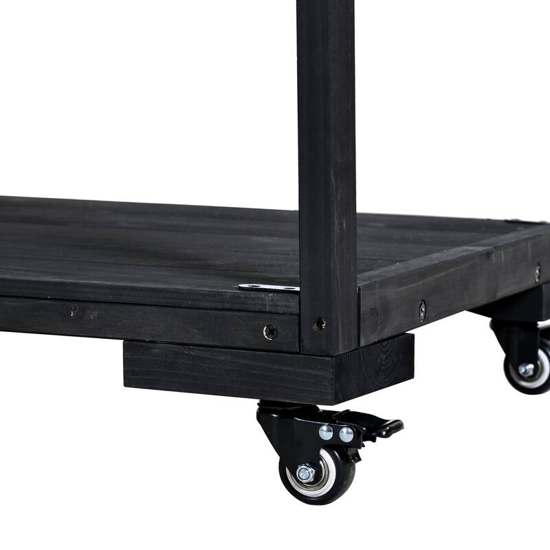 Roomfitters 41.7" Garden Potting Bench with Sink, Rolling Outdoor Potting Table, Bottle Opener, Storage Shelves, Hutch