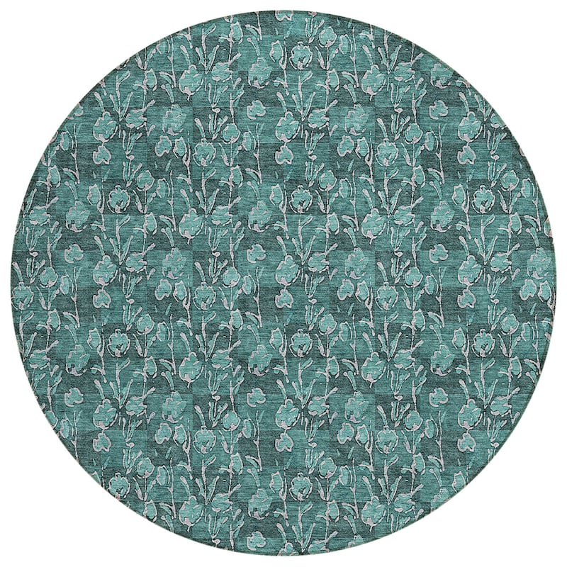 HomeRoots Floral Transitional Rectangle Outdoor Rug