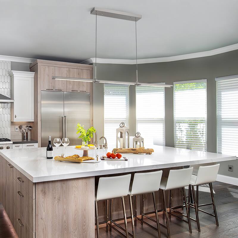 Modern Minimalist 3-Light LED Linear Chandelier Kitchen Island Pendant Light - 47.2"