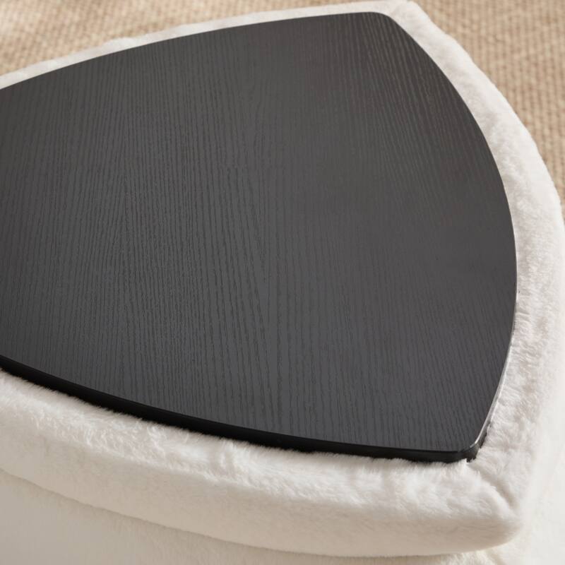 2-Pieces Upholstered Storage Ottoman Set With Reversible Lid And Metal Legs