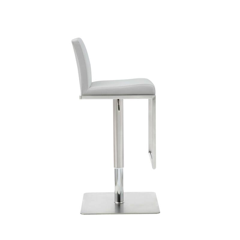 Small Contemporary Faux Leather Bar Stool with Upholstery Adjustable and Footrest Support - 18"L X 16.5"W X 31-41"H