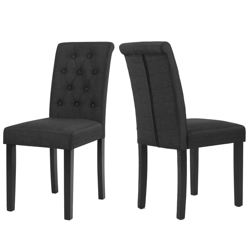 Modern Upholstery Button Tufted Backrest Dining Chairs for Kitchen, Dining Room Set of 2