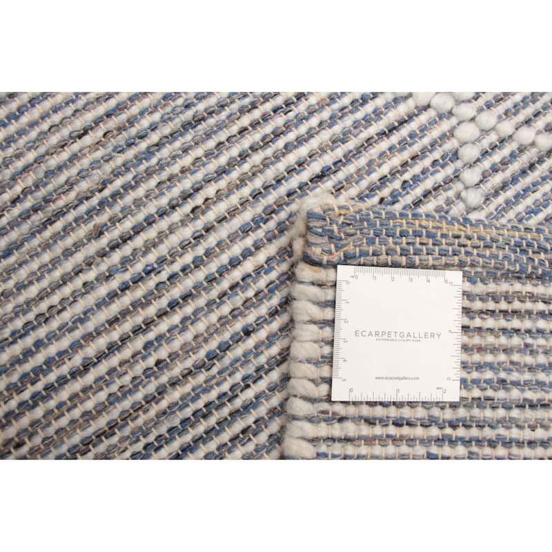 ECARPETGALLERY Braid weave Sienna Navy Wool Rug - 5'1 x 7'5