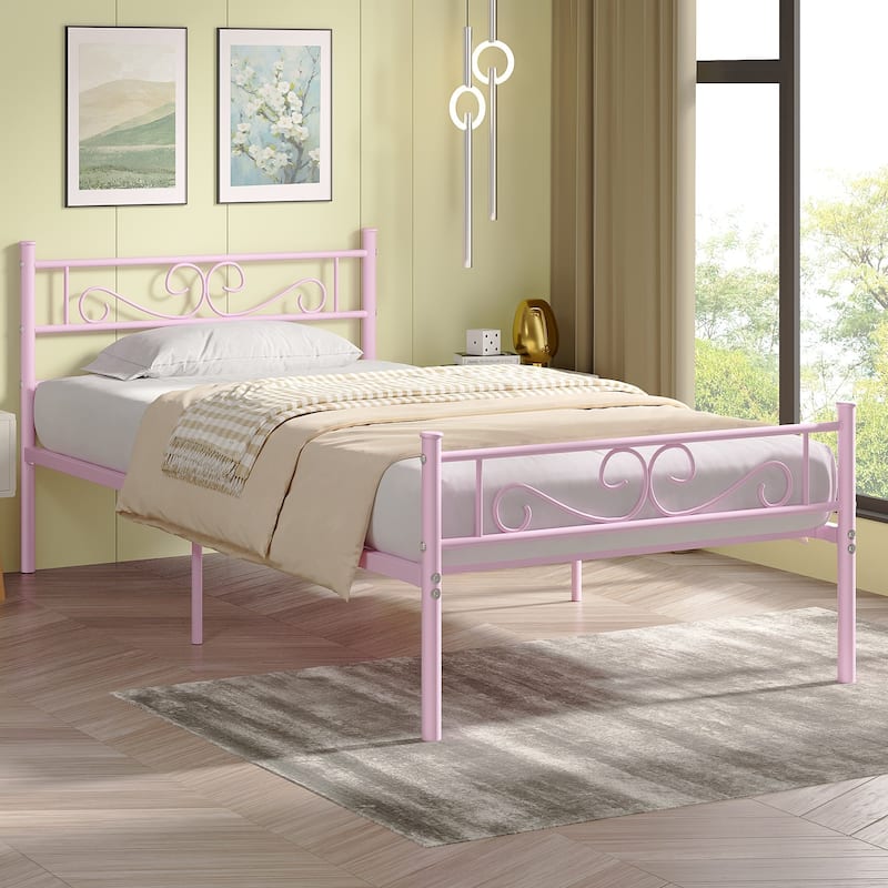 VECELO Premium Platform Bed Frame with Headboard,Easy Set-up Twin/Full/Queen Size Bed