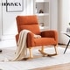 preview thumbnail 52 of 83, HOMYKA 28" Wide Rocking Chair for Nursery with Solid Wood Leg Set of 2
