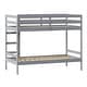 preview thumbnail 73 of 77, Walker Edison Simple Solid Wood Twin Over Twin Bunk Bed