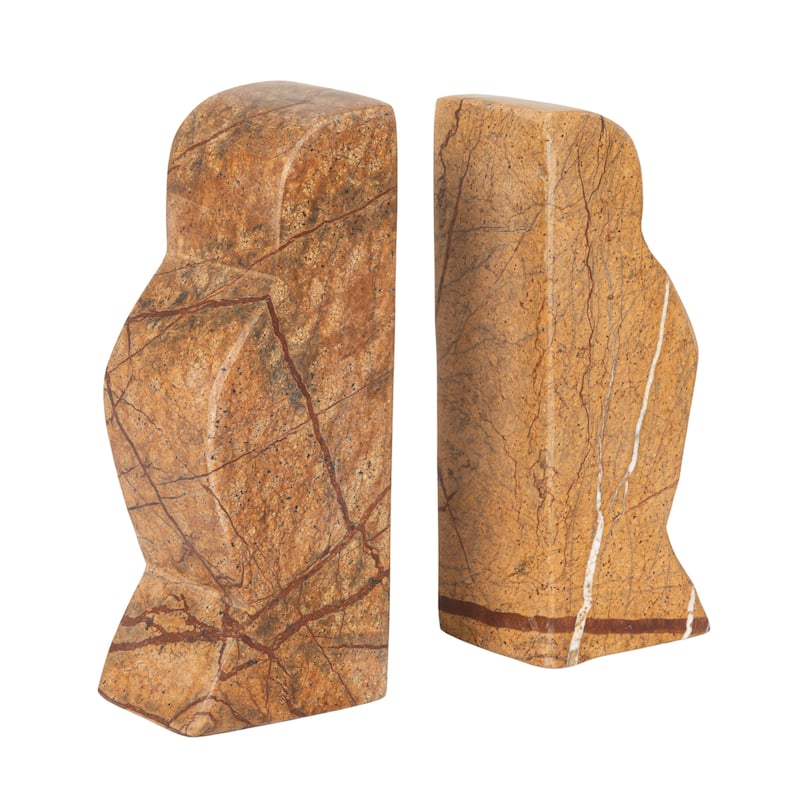 Decorative Travertine Wave Bookends