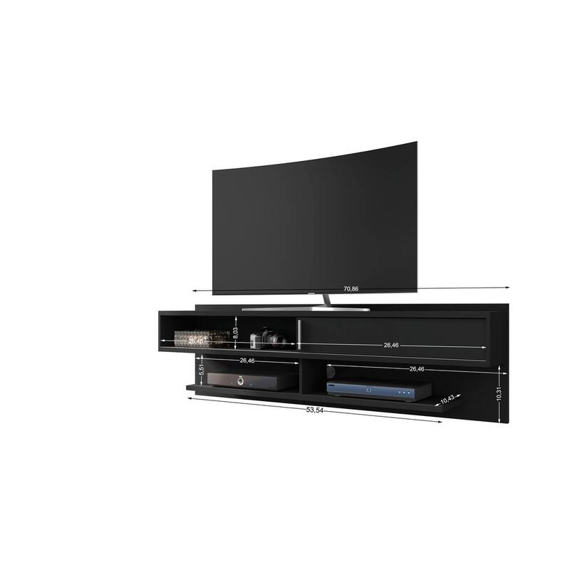 Manhattan Comfort Jabolinski Wood 70 In. Floating Living Room Entertainment Furniture