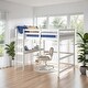 preview thumbnail 1 of 31, Elegant Study Full Loft Bed with built-in desk, Space-saving, White White