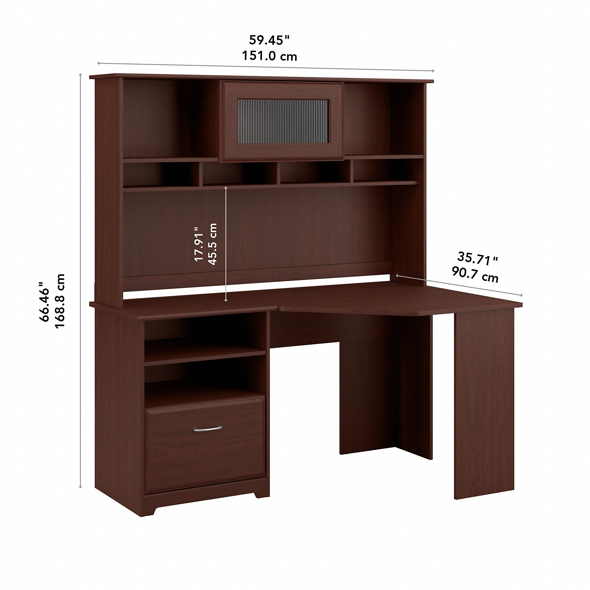 Copper grove daintree corner store desk with hutch