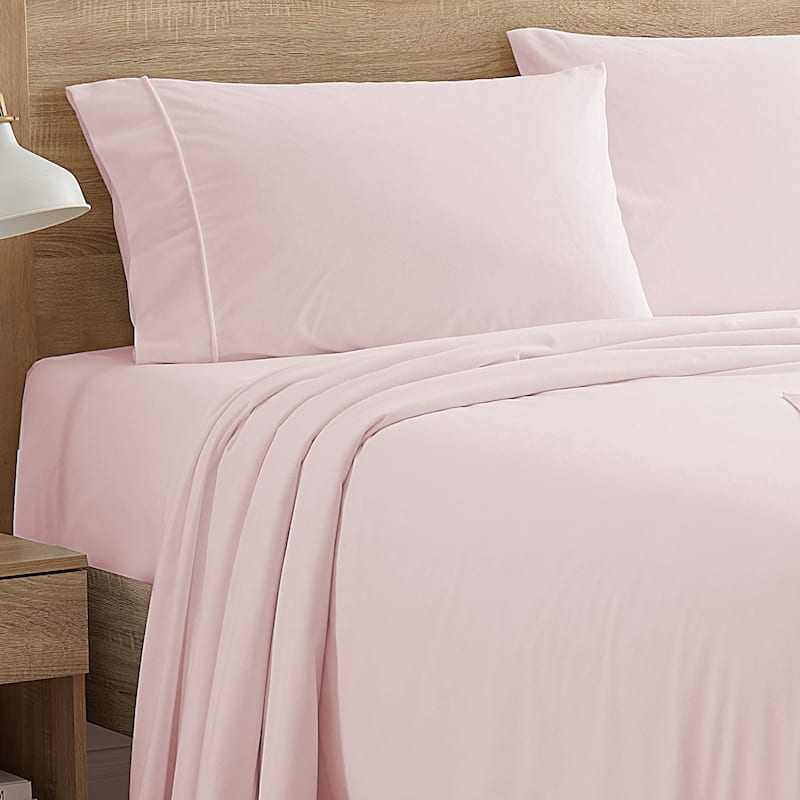 1500 Supreme Sweet Home Collection Flannel Sheet Set - Full - Pale Pink
