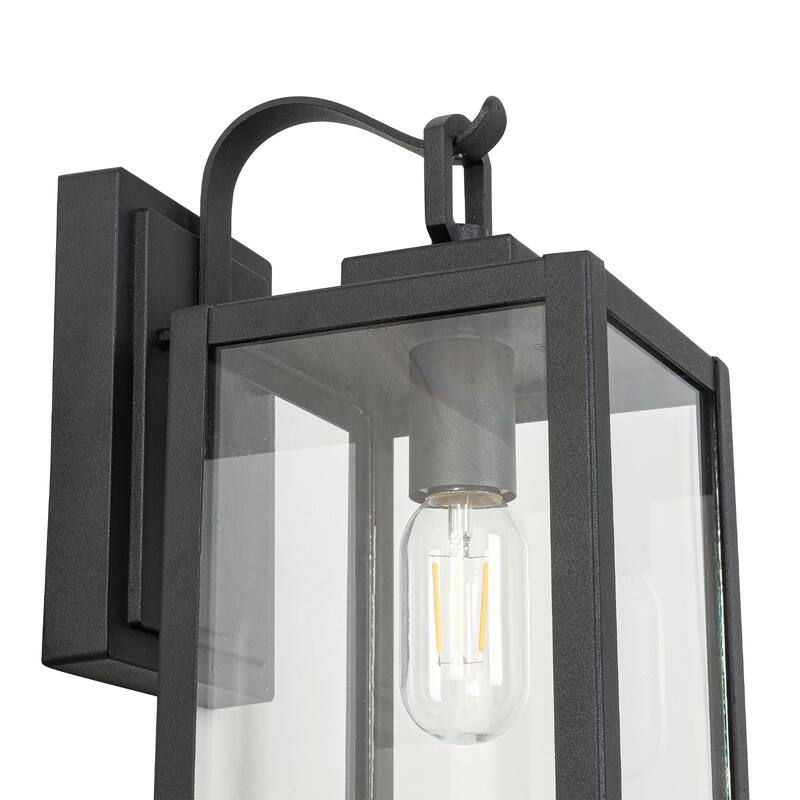 13.5'' Black Clear Glass Sconce Outdoor Integrated LED Wall Light
