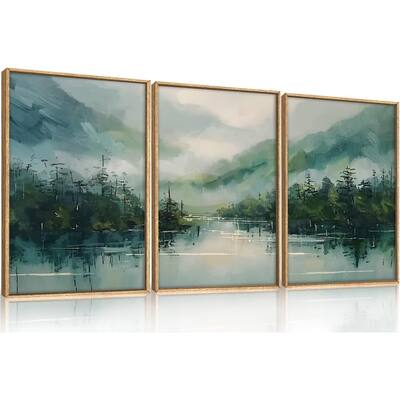 Misty Watercolor Artwork,Abstract Modern Nature Pine Tree