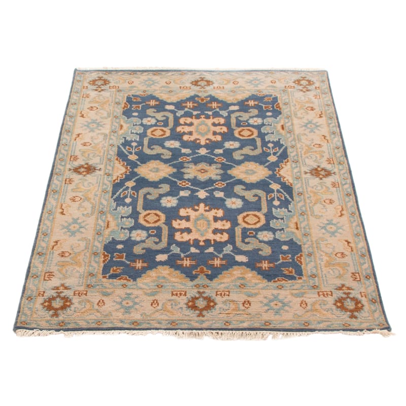 ECARPETGALLERY Hand-knotted Royal Oushak Dark Blue Wool Rug - 4'1 x 5'11