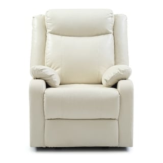 Solid Reclining Upholstered Accent Chair with Padded Arms - 40" - White