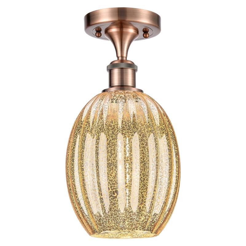 Innovations Lighting 516-1C-12-7 Preston Semi-Flush Preston 7" Wide - Antique Copper / Mercury