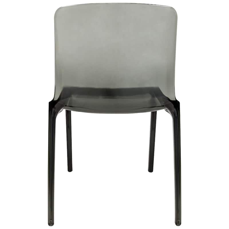 Stackable Plastic Dining Chair Set of 2 Modern Full Back Acrylic Transparent Side Chair