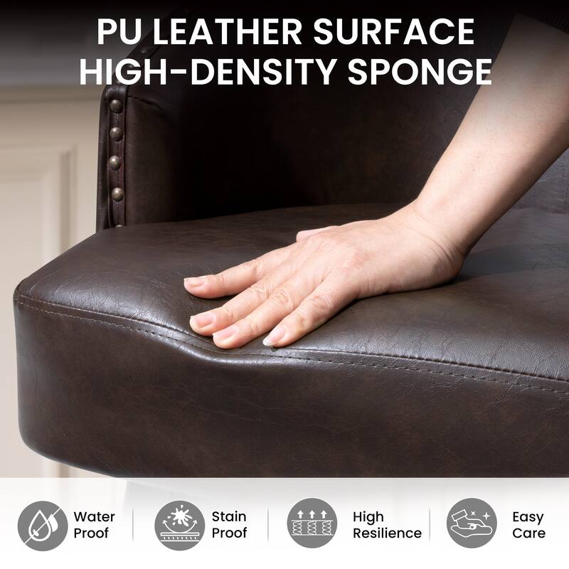 26.6" Counter Height Bar Stools Upholstered Solid Wood Swivel Barstool Set of 2/4