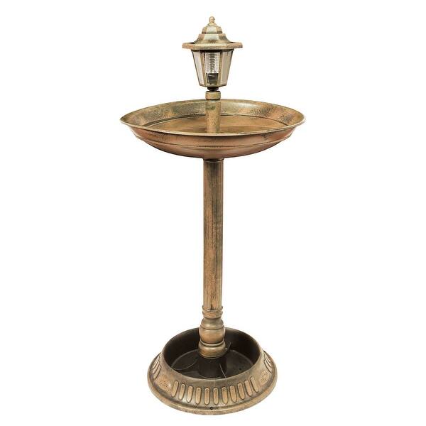Shop Solar Lamp Post Bird Bath Weather Resistant Outdoor
