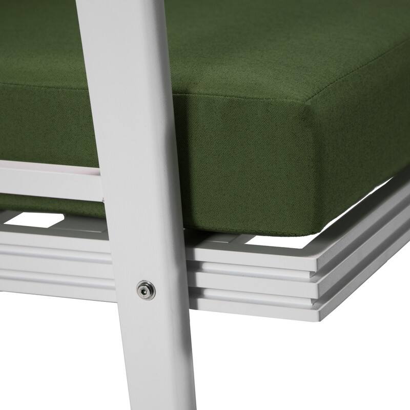 Walbrooke Polyester Upholstered Aluminum Frame Outdoor Loveseat with Powder-Coated Finish and Removable Cushion Covers - 56.69