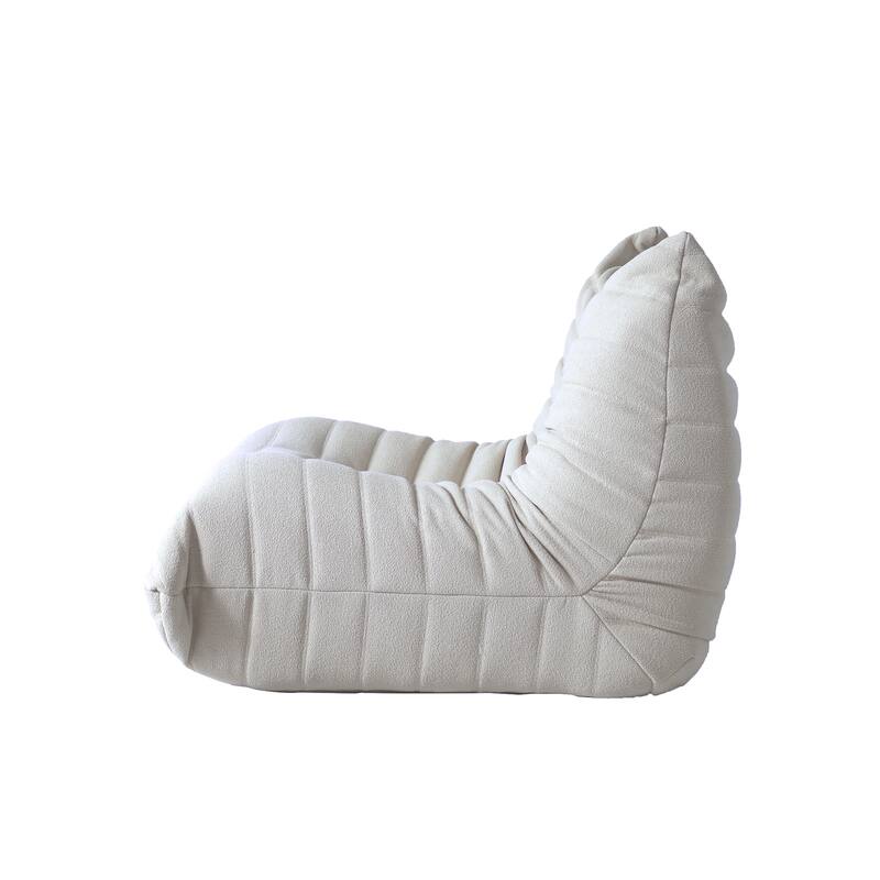 Fireside Chair Single Sofa Teddy Fabric Bean Bag Chair