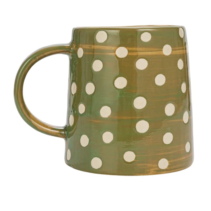 Stoneware Mug with Dots, Set of 12 - 5.5"L x 3.8"W x 4.0"H