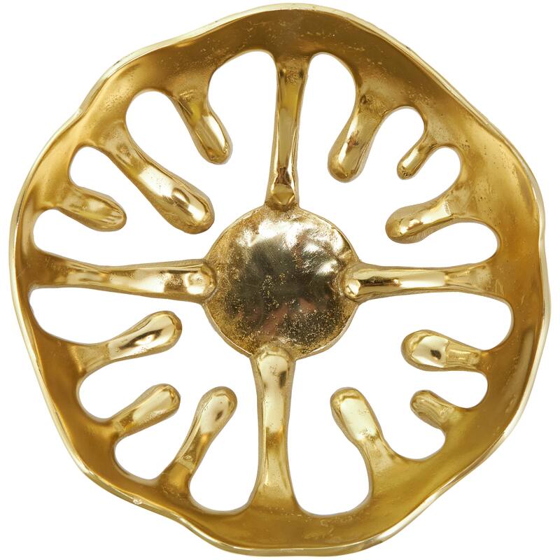 Aluminum Metal Drip Decorative Bowl with Open Frame Design (Set of 2)