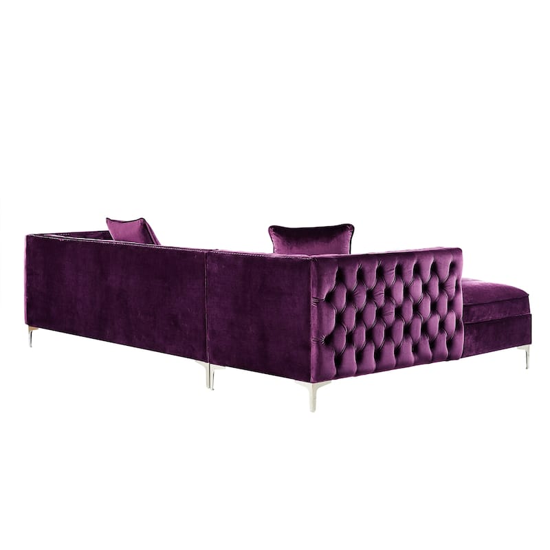 Dante Velvet Chaise Sectional Sofa