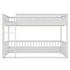 preview thumbnail 6 of 25, Queen over Queen Bunk Bed with Ladder and Guardrails, Solid Pine Wood Frame