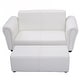 preview thumbnail 6 of 6, Children Sofa 2 Seat Armrest Chair Lounge with Footstool White