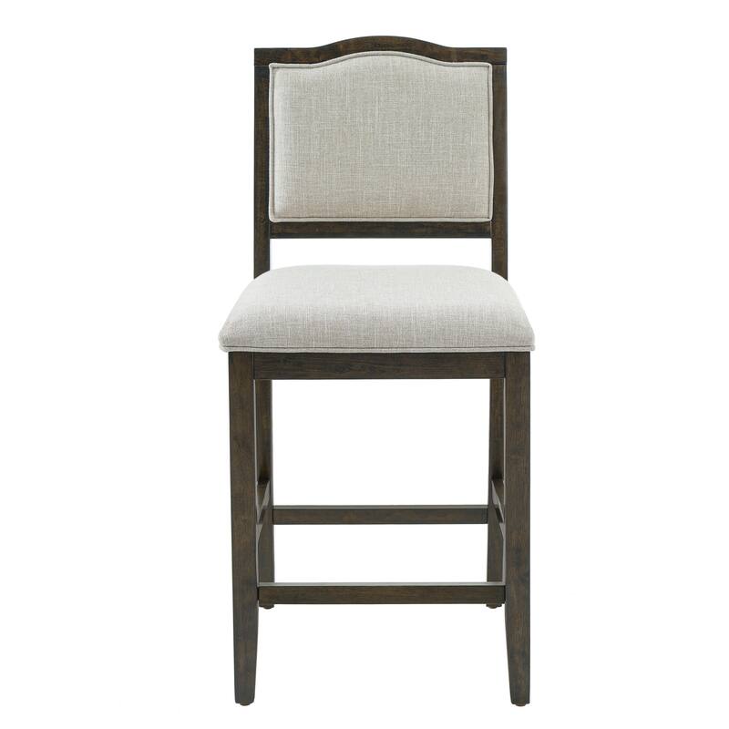 Roomfitters Counter Height Bar Stools Set of 2, Upholstered Bar Chairs with Back, Rubber Wood Frame for Kitchen Island