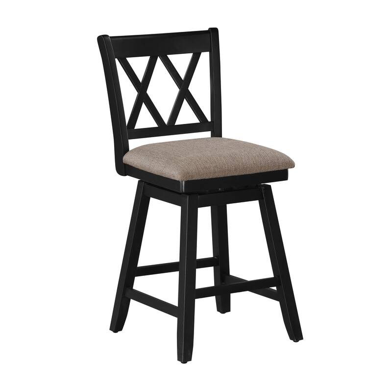 Brookline Wooden Linen Swivel Dining Room Barstool