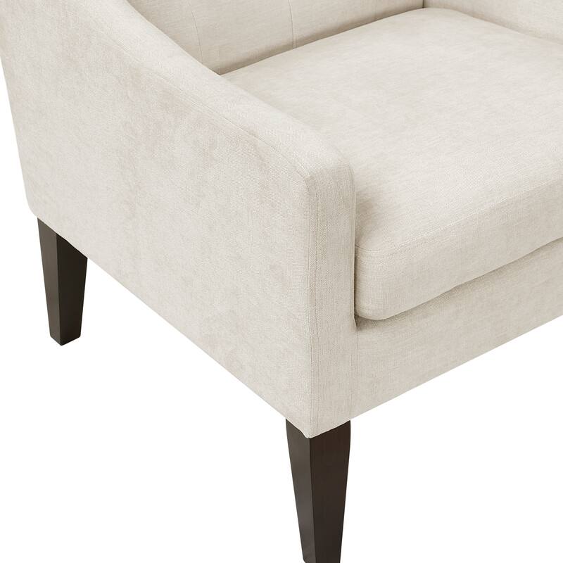 Laertes 26" Textured Fabric Accent Chair - Button-Tufted Chair Back