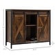 preview thumbnail 5 of 7, HOMCOM Industrial Sideboard, Buffet Cabinet with Sliding Barn Doors, Storage Cabinets and Adjustable Shelves for Living Room
