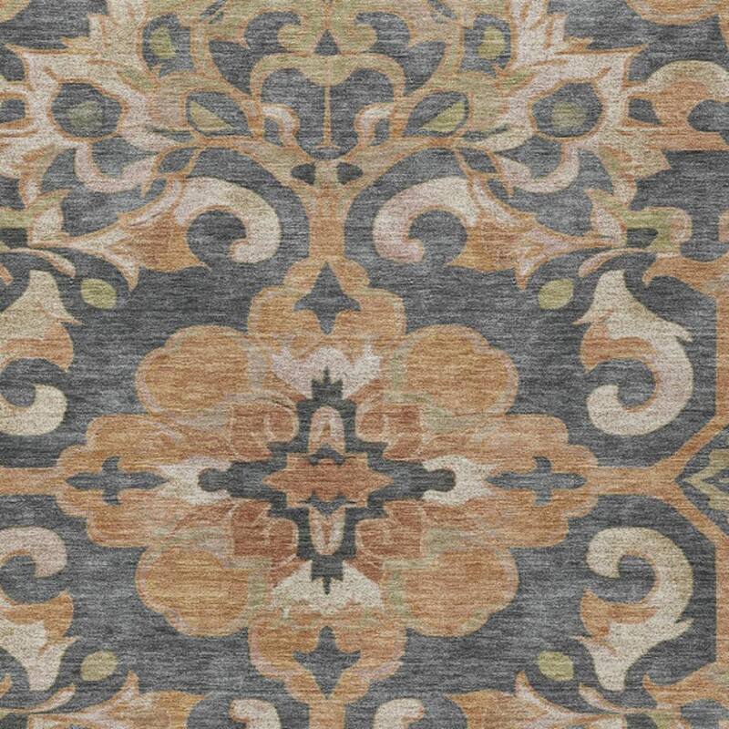 HomeRoots Damask Traditional Rectangle Outdoor Rug