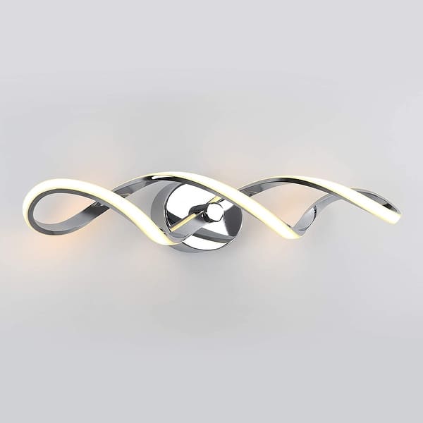 slide 1 of 3, Artika Swirl Vanity Light, Chrome - Medium