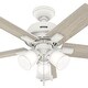preview thumbnail 7 of 11, Hunter 44" Crystal Peak Ceiling Fan with LED Light Kit and Pull Chain, Casual, Transitional