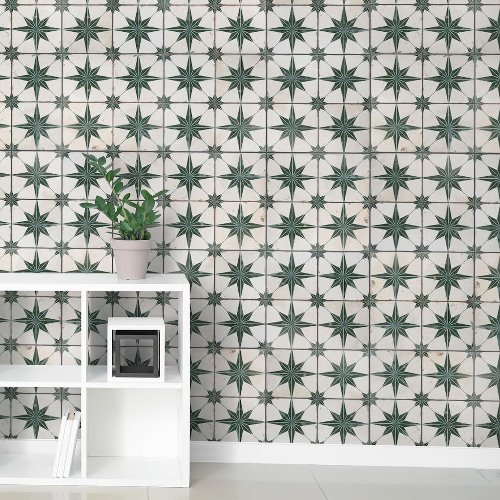 Merola Tile Kings Star Luxe Sage 17-5/8" x 17-5/8" Ceramic Floor and Wall Tile