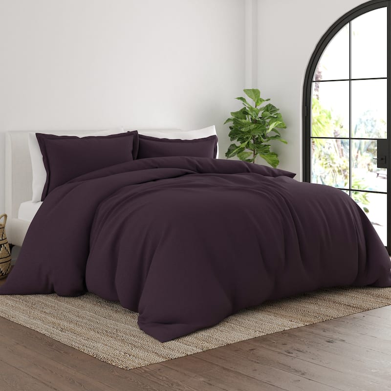 Soft Essentials Ultra-soft 3-piece Duvet Cover Set - Purple - King - Cal King