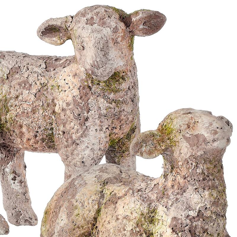 3.5" Resin Mossed Sheep Set of 2