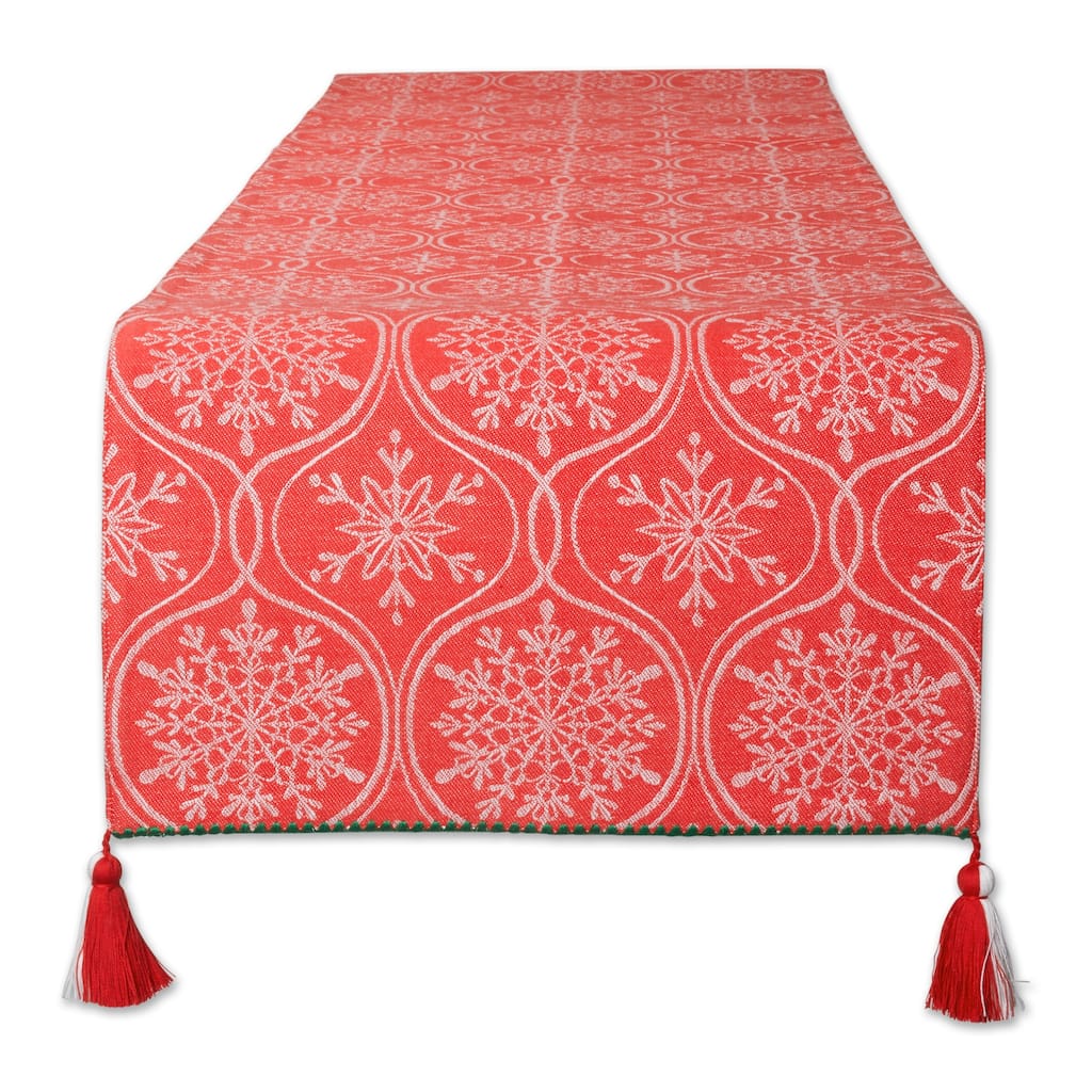 DII Joyful Snowflakes Reversible Jacquard Table Runner
