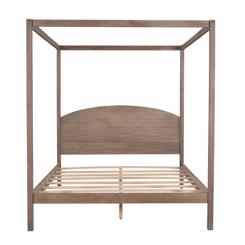 Merax Canopy Platform Bed with Headboard and Support Legs