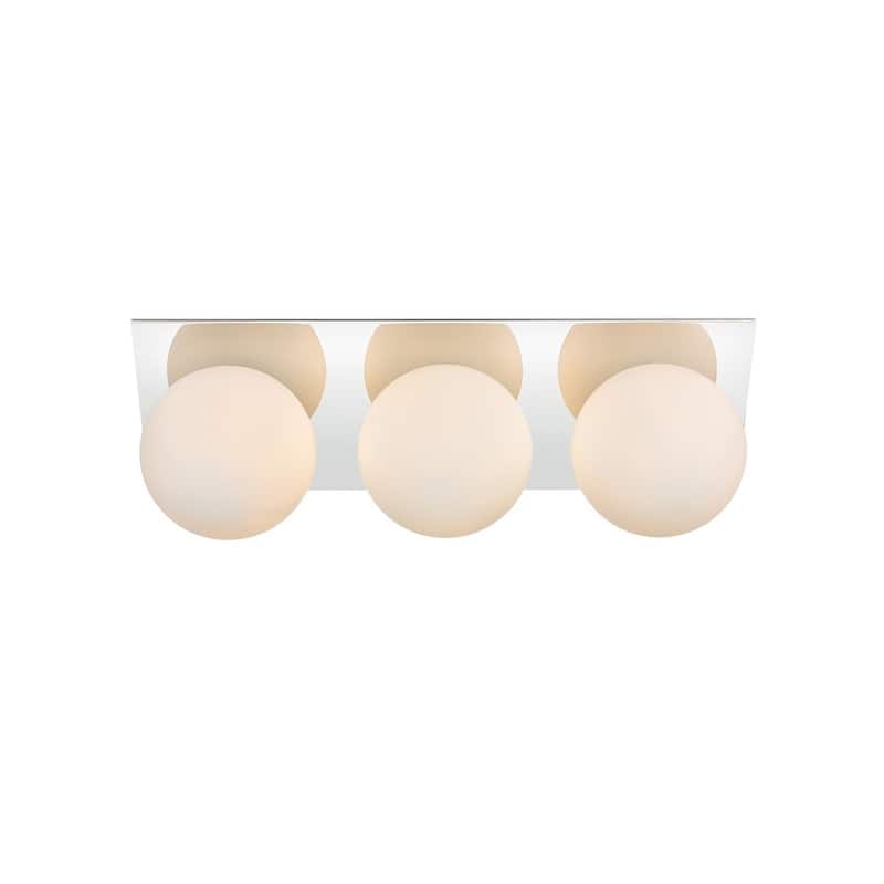 Jinzo 1 Light Black and Frosted White Bath Sconce - Chrome - 22